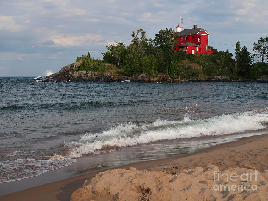 Red Lighthouse Point Photograph by Ann Horn