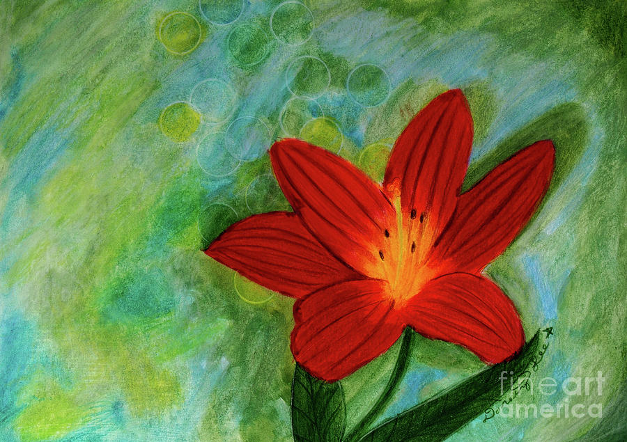 Red Lily Mixed Media by Dorothy Lee