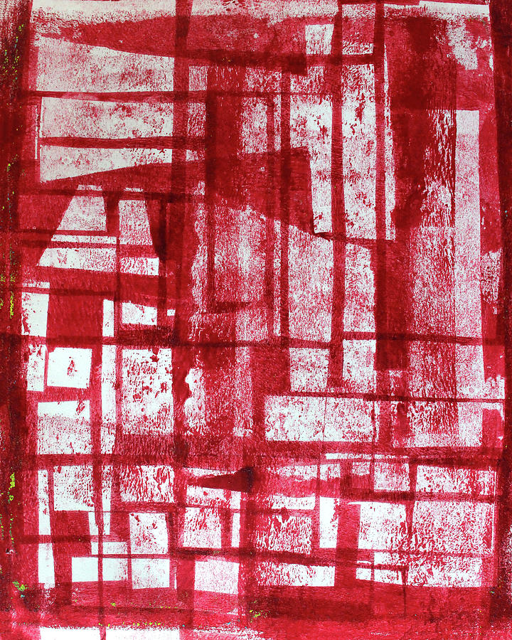 Red Lines Painting by Nancy Merkle