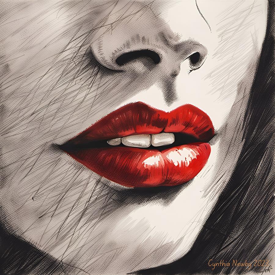 Red Lips Digital Art by Cindys Creative Corner