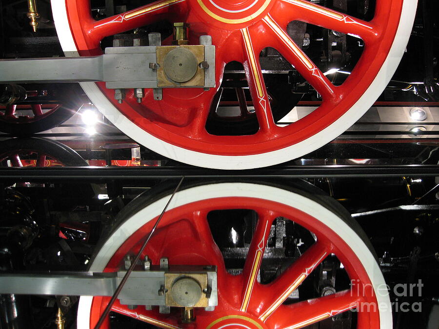Red Locomotive Wheel Photograph by James B Toy Red Locomotive Wheel Photograph by James B Toy