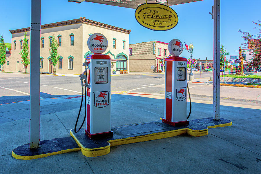 Red Lodge Gas Pumps Photograph by Douglas Wielfaert