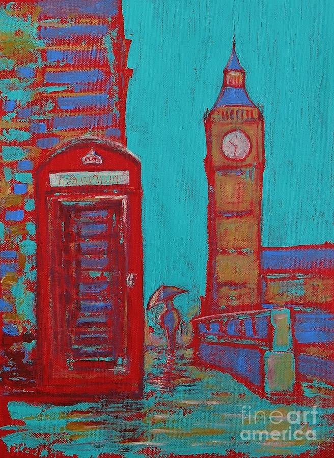 Impressionism Painting - Red London by Denys Kuvaiev