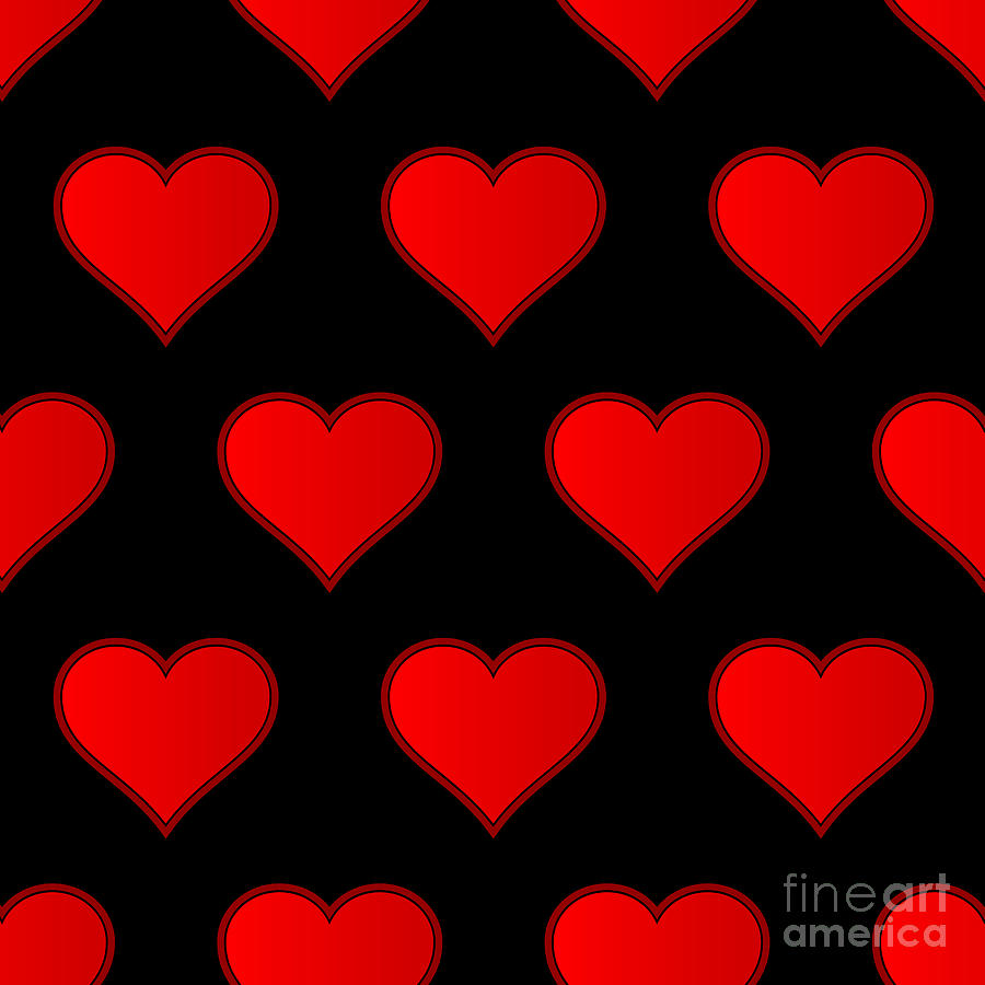 Red Hearts Background Digital Art by Bigalbaloo Stock - Pixels