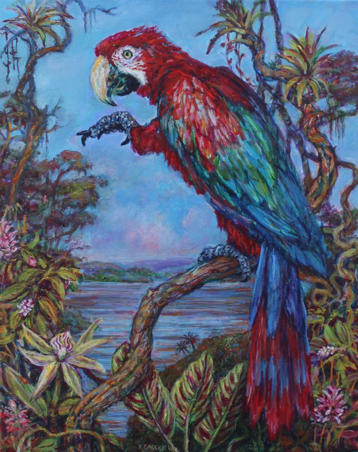 Red Macaw Painting by Veronica Cassell vaz
