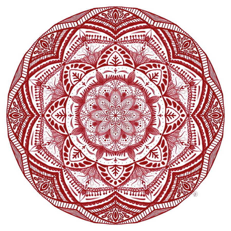Red Mandala Digital Art by Angie Tirado