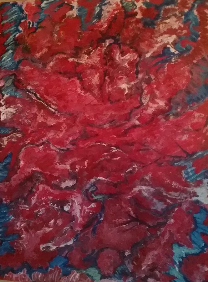 Red Marble Painting by Dee Deimler - FarStar Designs