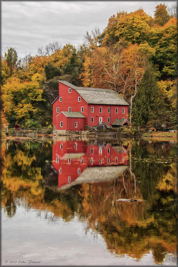 Red Mill Reflection Photograph by Erika Fawcett