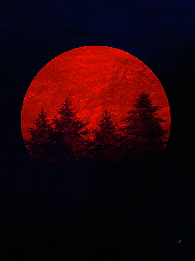 Red Moon Painting by Mark Taylor