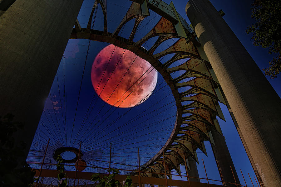 Inspirational Photograph - Red Moon of 1964 Worlds Fair NY 2020 by Chuck Kuhn