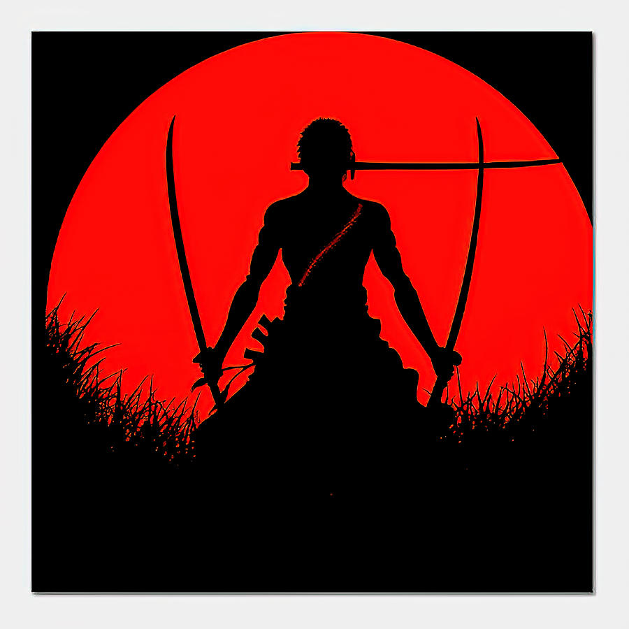 Red Moon Zoro Painting by Hill White | Fine Art America