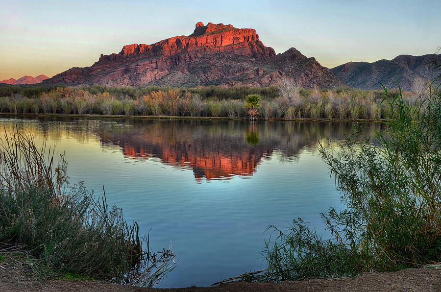 Red Mountain Arizona Reflections Photograph by Dave Dilli