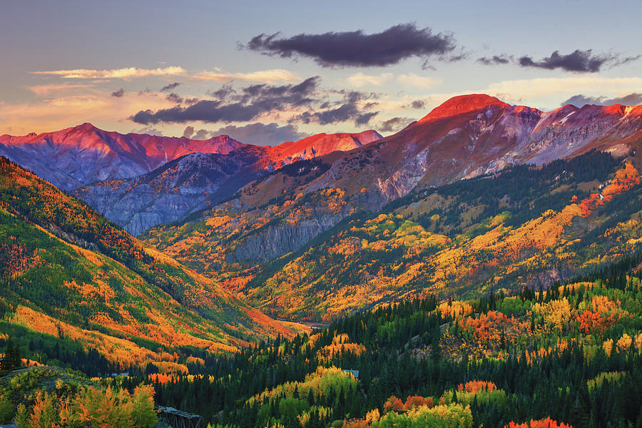 Fall Photograph - Red Mountain Pass Sunset by Darren White