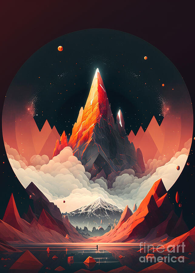 Red Mountain Digital Art by Sambel Pedes
