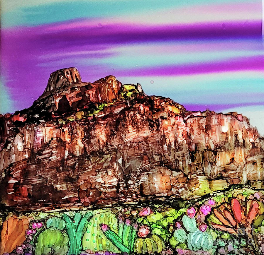 Red Mountain Painting - Red Mountain Sunset by Patricia Kilian