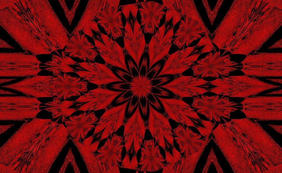 Red Night Flower Digital Art