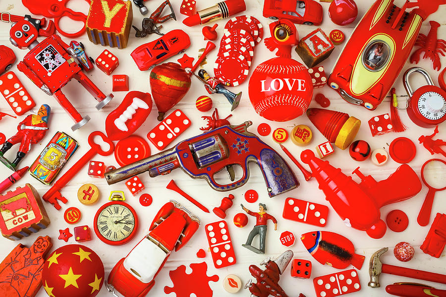 Toy Photograph - Red Number Four by Garry Gay