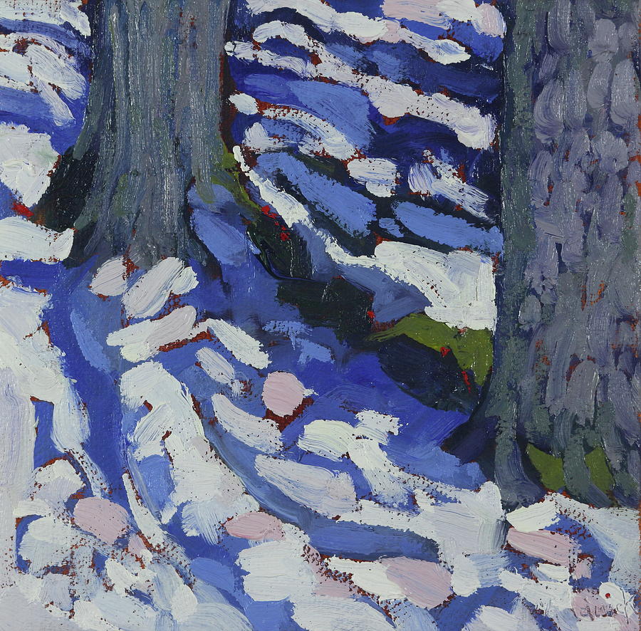 Winter Painting - Red Oak and Black Cherry in the Singleton Sanctuary by Phil Chadwick