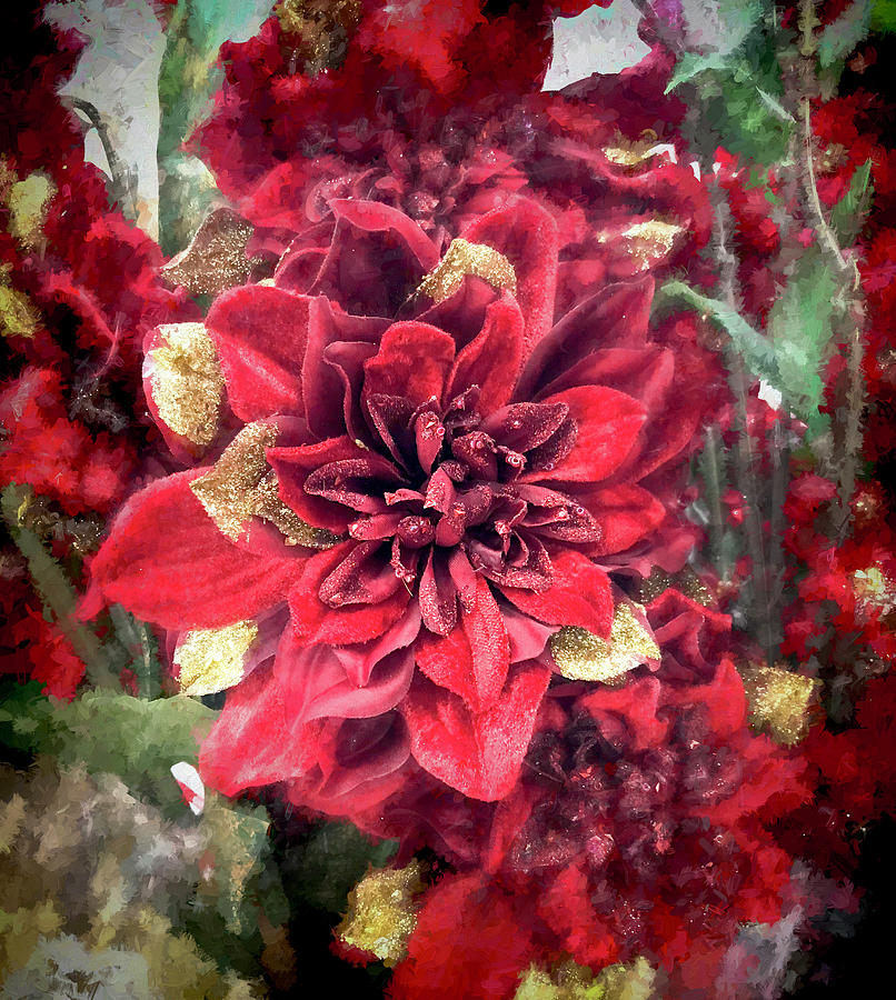 Christmas Photograph - Red on Red by Her Arts Desire