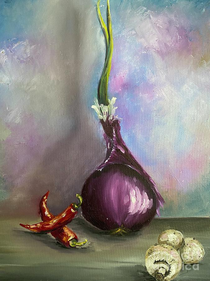 Red onion  Painting by Sharron Knight
