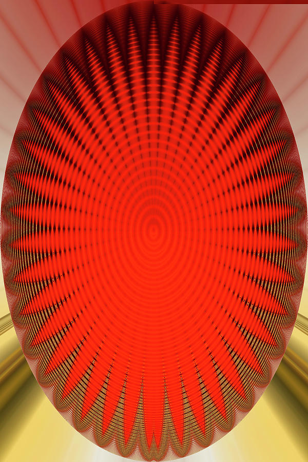 Red Oval Abstract #9331ps3e Digital Art by Tom Janca