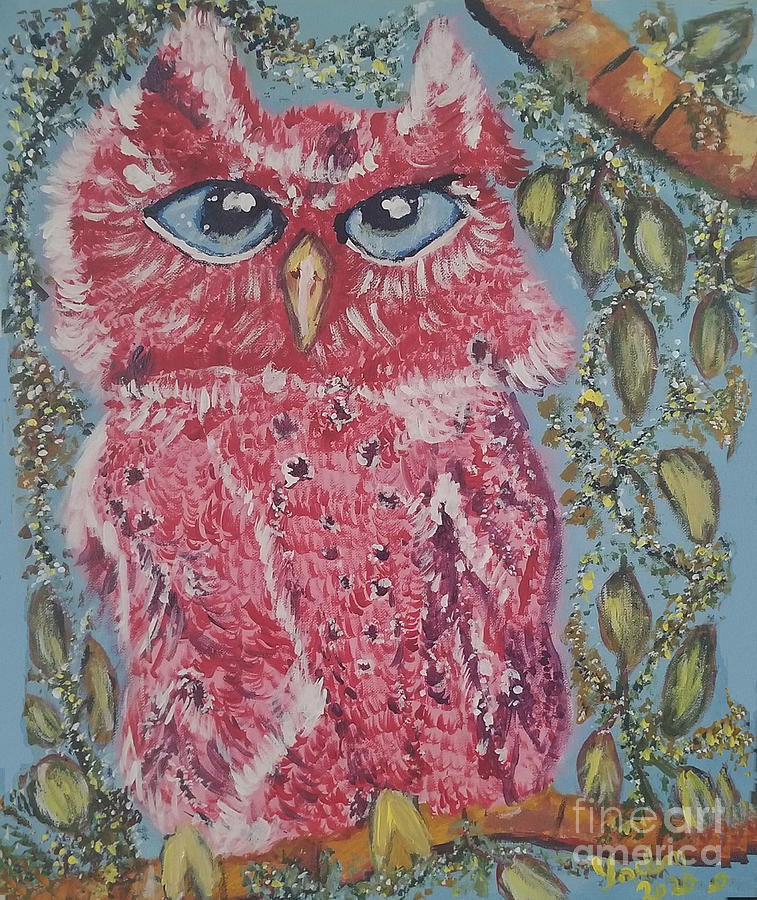 Red Owl Painting