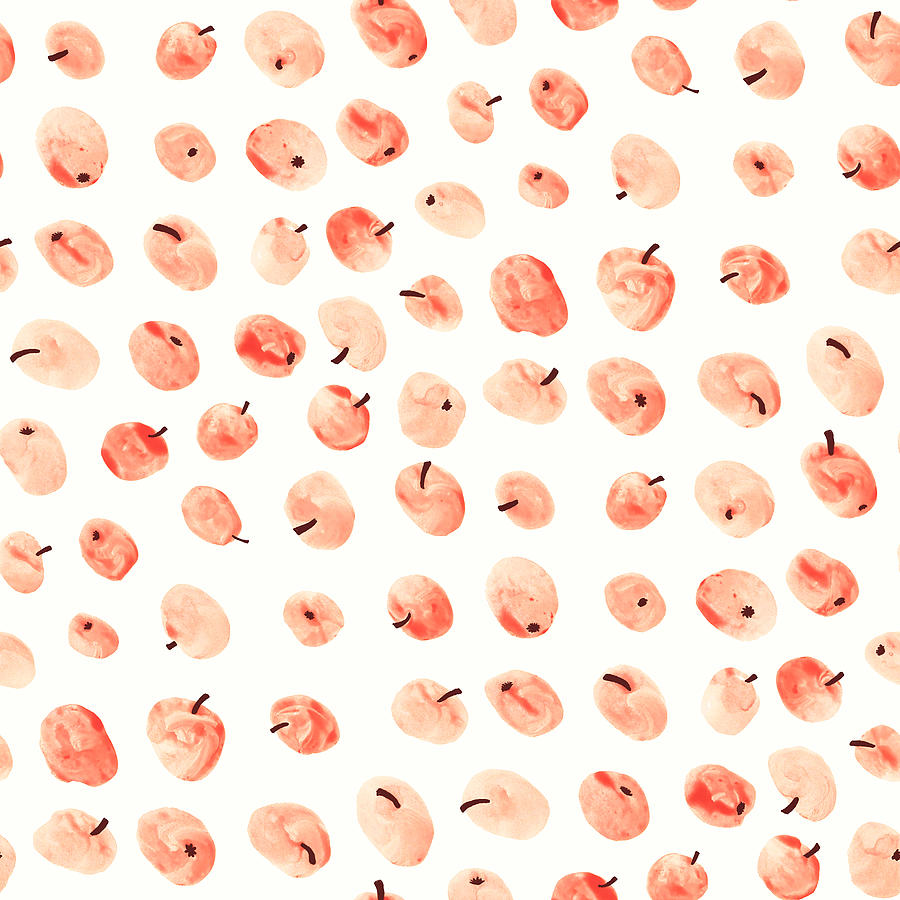 Red Paradise Apples Pattern Drawing