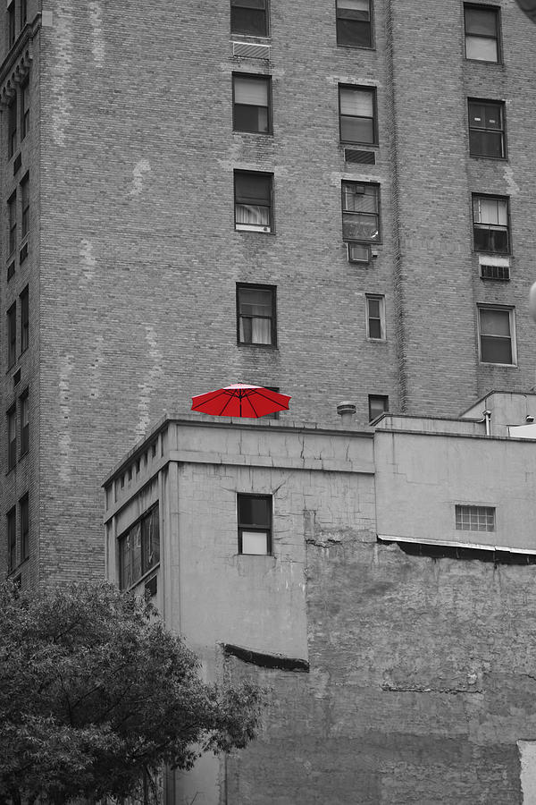Red Parasol NYC Photograph by Richard Reeve