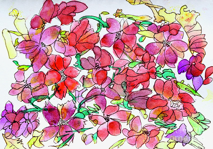Red Petals Painting by Patty Donoghue