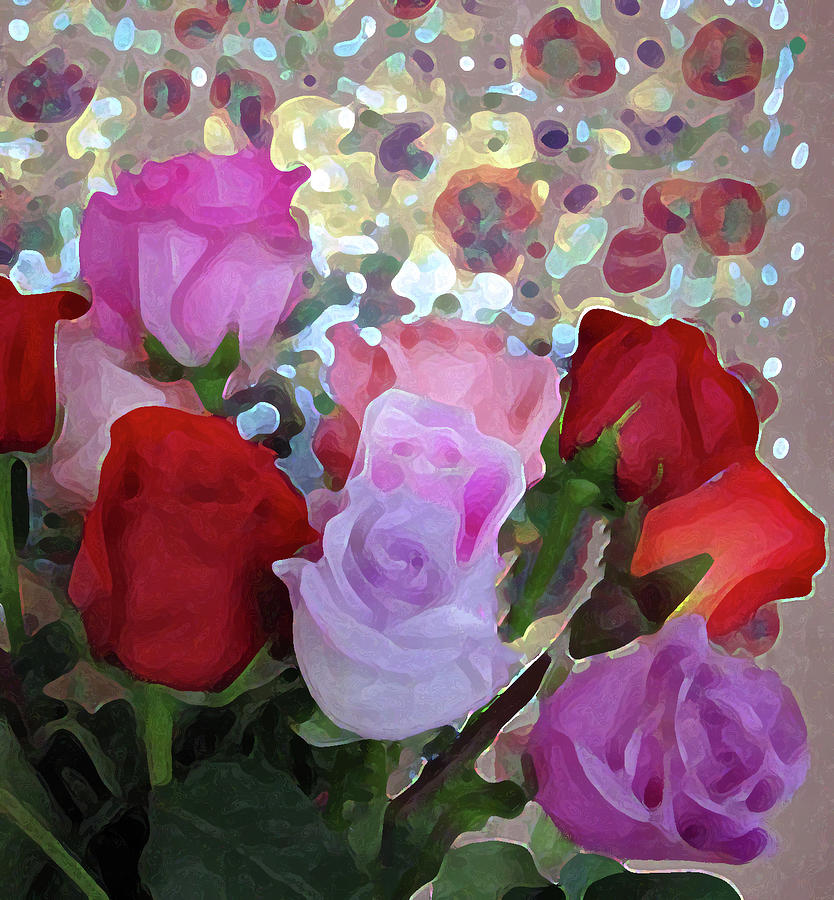 Red Pink and Purple Roses Photograph by Corinne Carroll