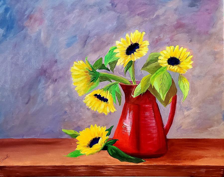 Red pitcher Painting by Gail Friedman