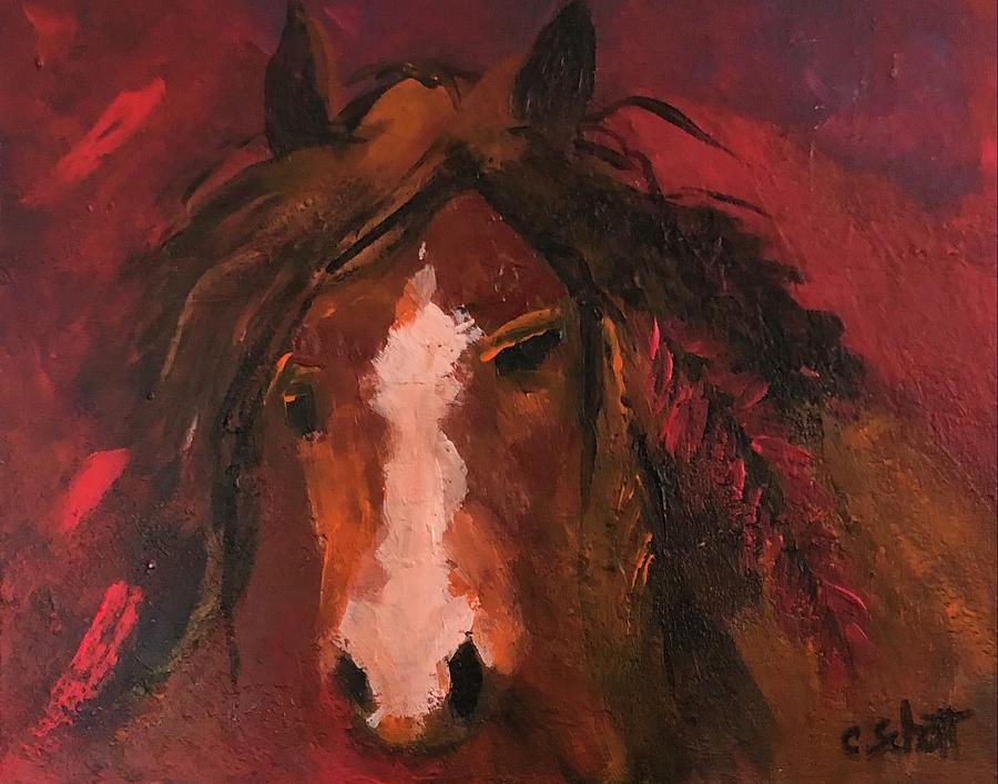 Red Pony Painting by Christina Schott