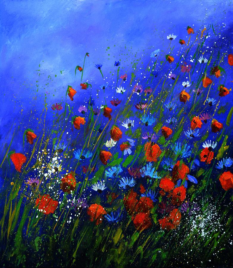 Red poppies - 7821 Painting by Pol Ledent