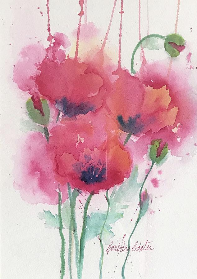 Red Poppies Painting by Barbara Baxter