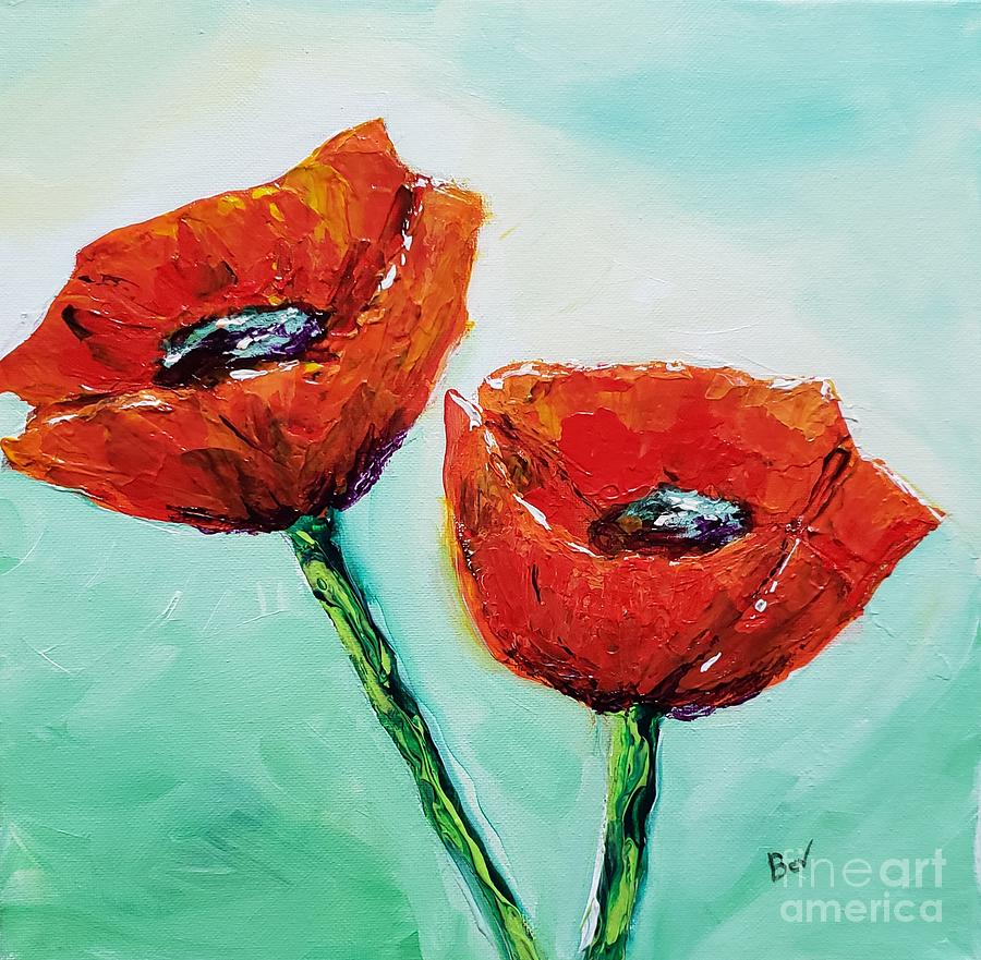 Poppy Painting - Red Poppies by Beverly Livingstone