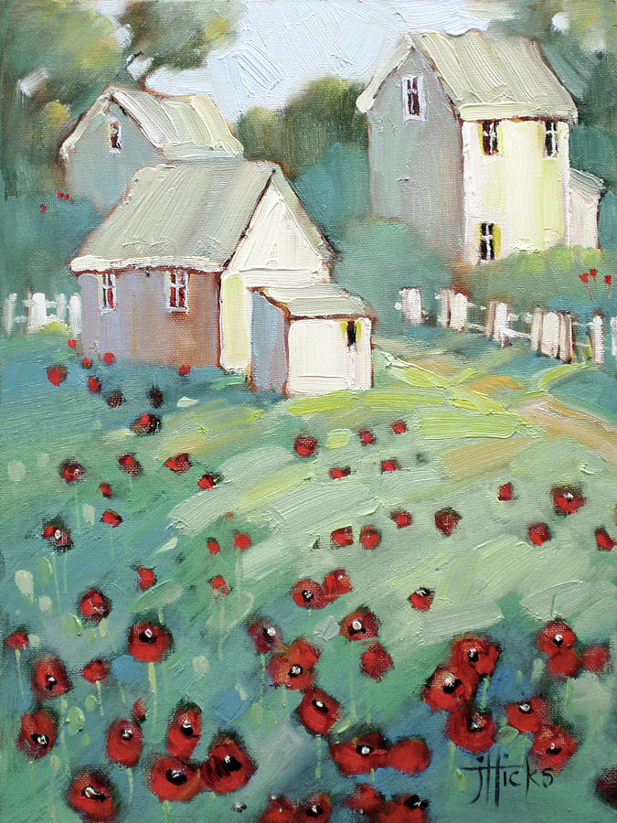 Red Poppies Painting by Joyce Hicks