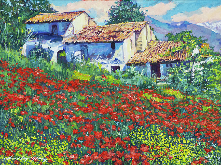 Red Poppies Of Abruzzo Italy Painting by David Lloyd Glover