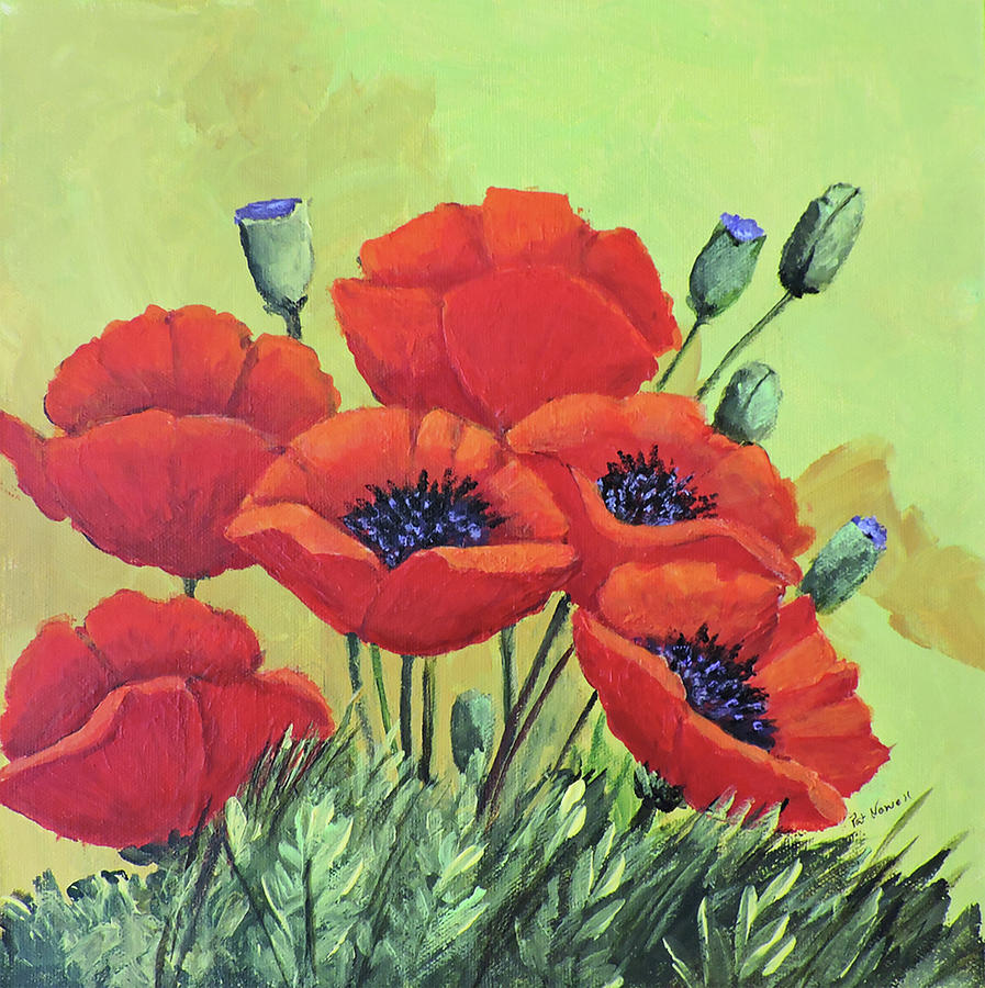 Red Poppies Painting by Pat Newell - Fine Art America