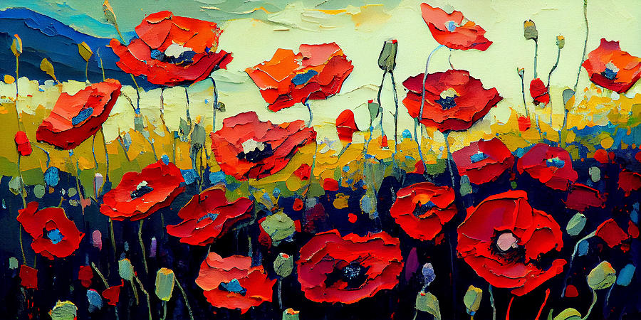 Red Poppies Digital Art by SampadArt Gallery - Fine Art America