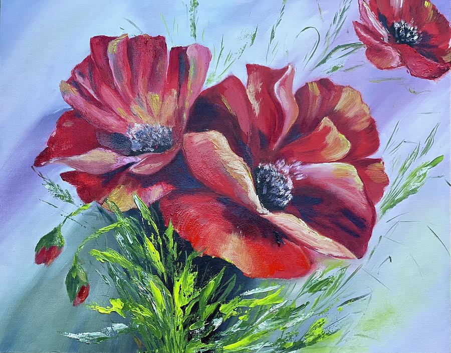 Red poppies  Painting by Tetiana Bielkina
