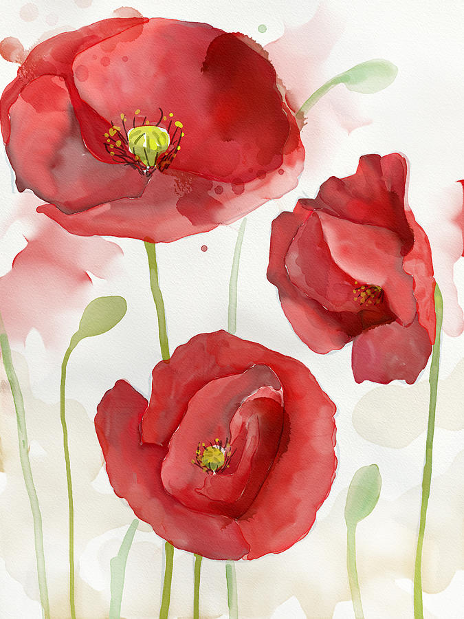 Poppy Painting - Red Poppy #2 by Mauro DeVereaux