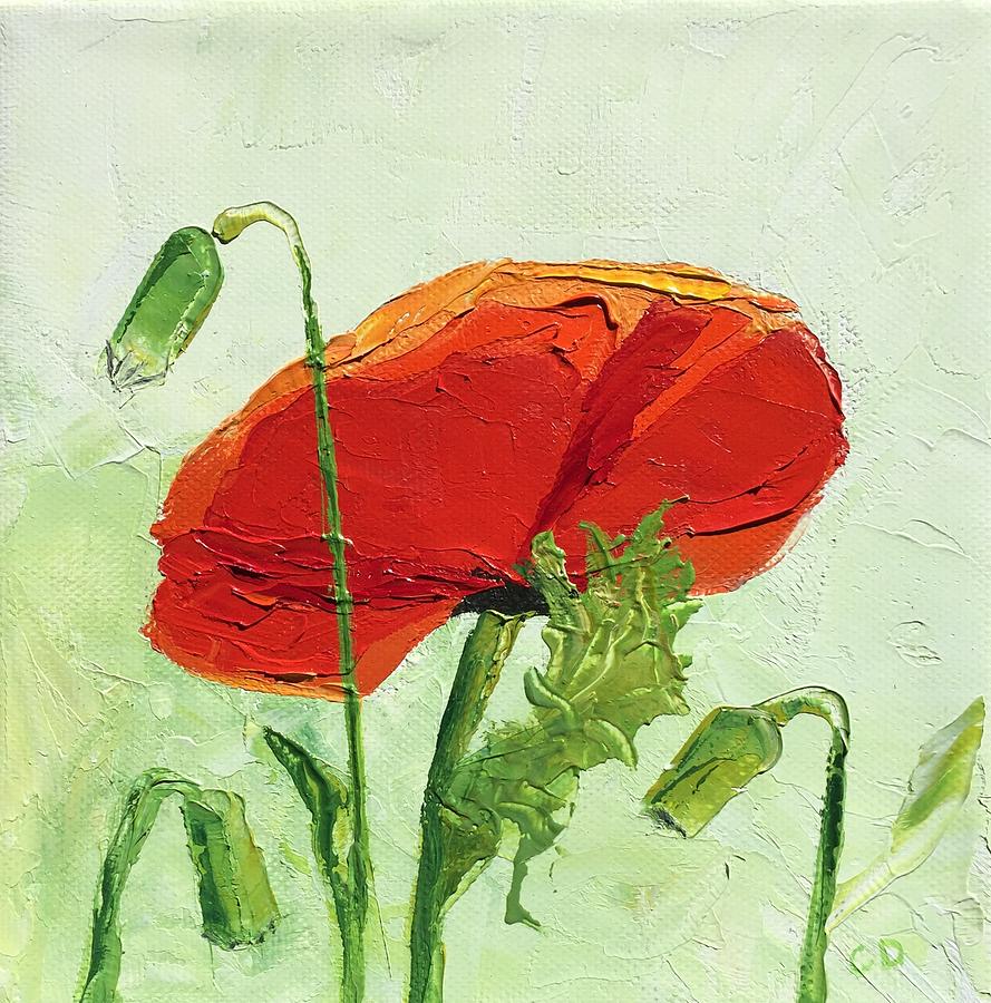 Red Poppy #3 Painting by Celeste Drewien