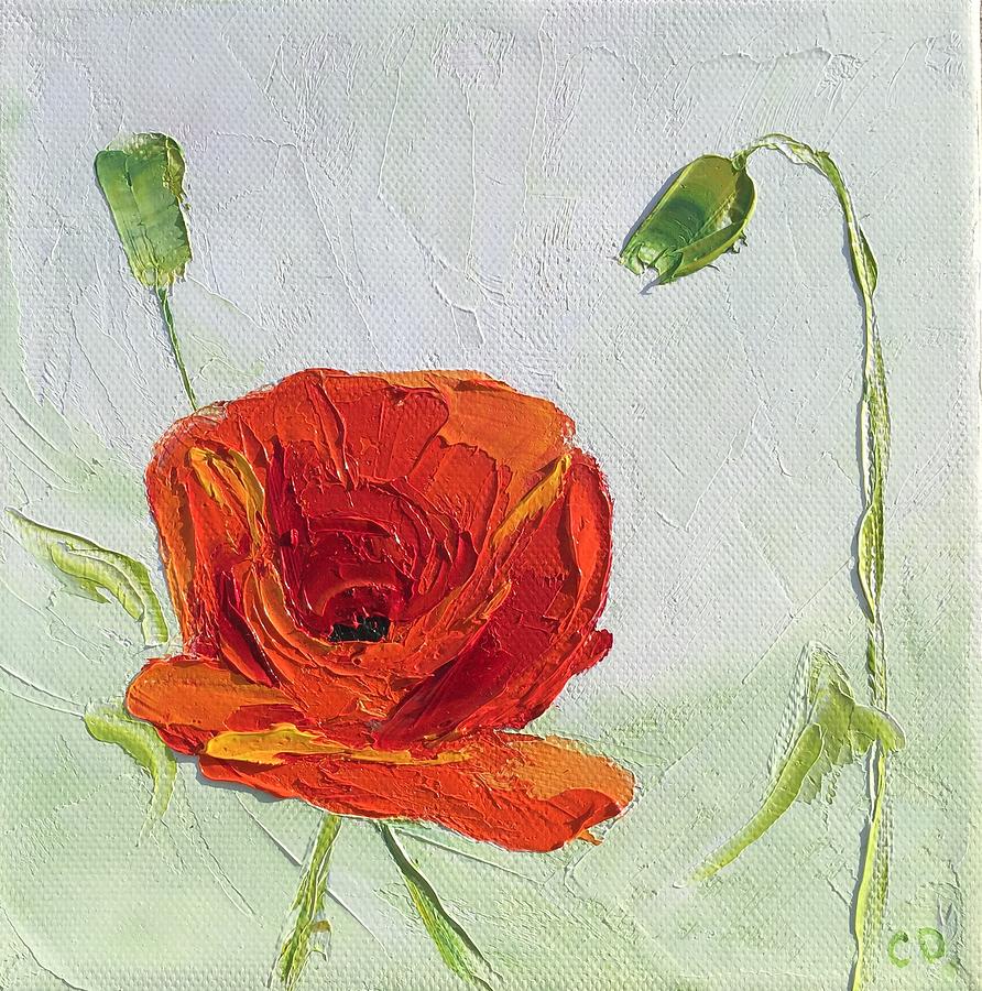 Red Poppy #4 Painting by Celeste Drewien