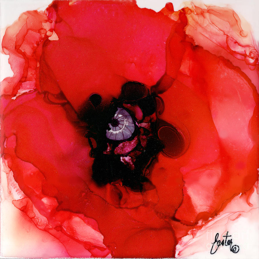 Red Poppy Painting by Daniela Easter