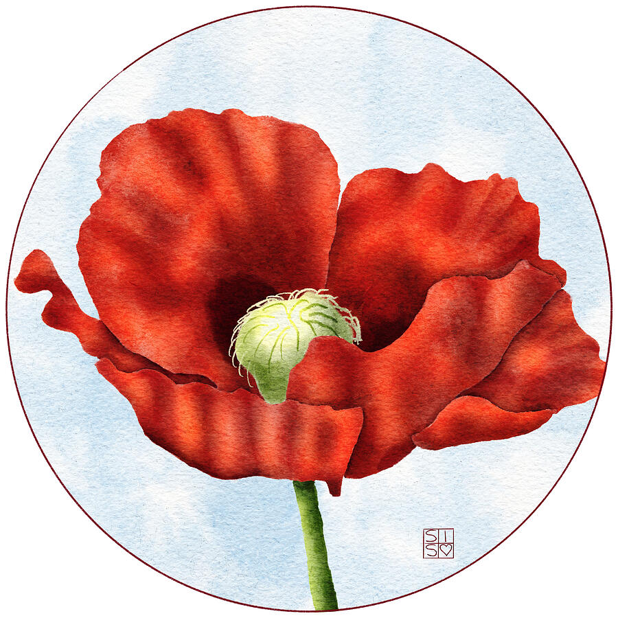 Red Poppy Flower Print - Vibrant Botanical Wall Art, August Birth Flower Digital Art by Snow Iris Studio Red Poppy Flower Print - Vibrant Botanical Wall Art, August Birth Flower Digital Art by Snow Iris Studio