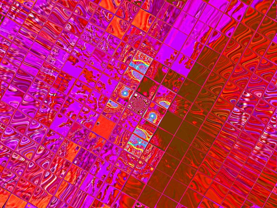 Red Psychedelic Squares 2 Digital Art by Sherrie Larch - Fine Art America