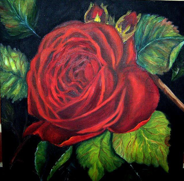 Red Red Rose---SOLD Painting by Susan Dehlinger