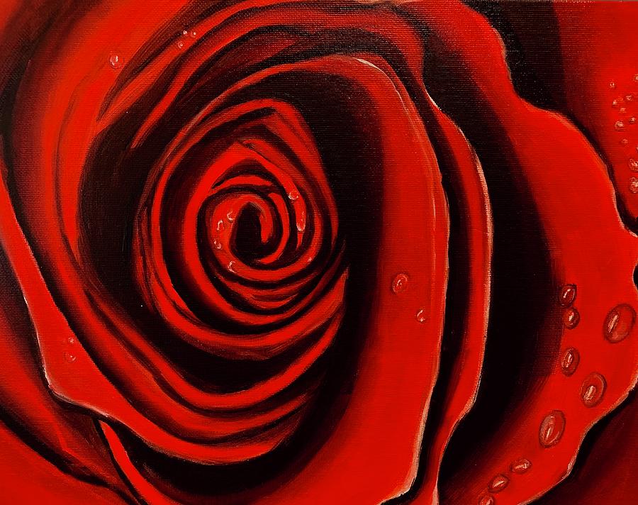 Red, Red Rose Painting by Victoria Rhodehouse