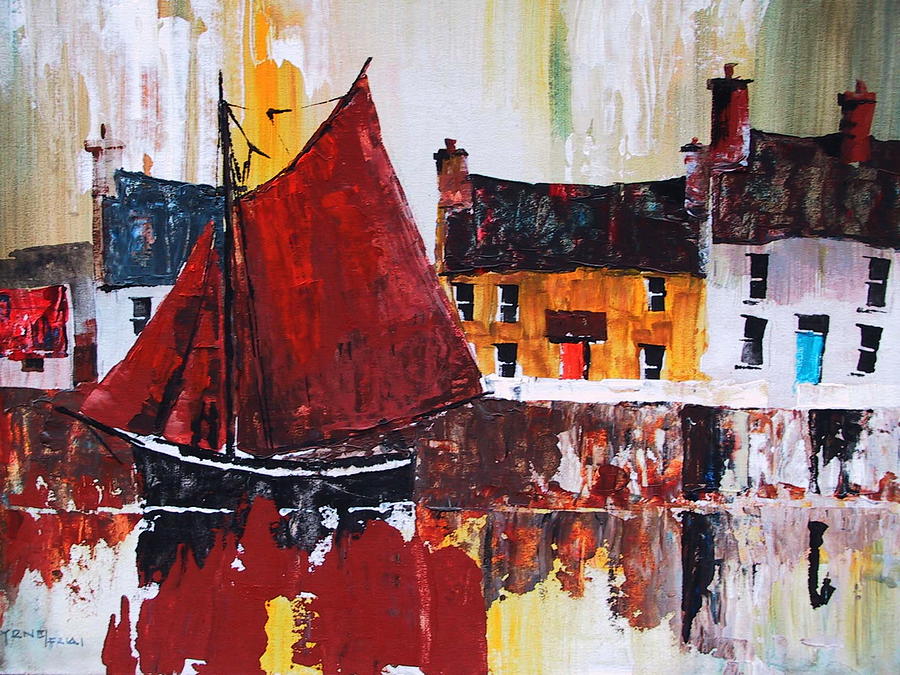 Red reflections Painting by Val Byrne