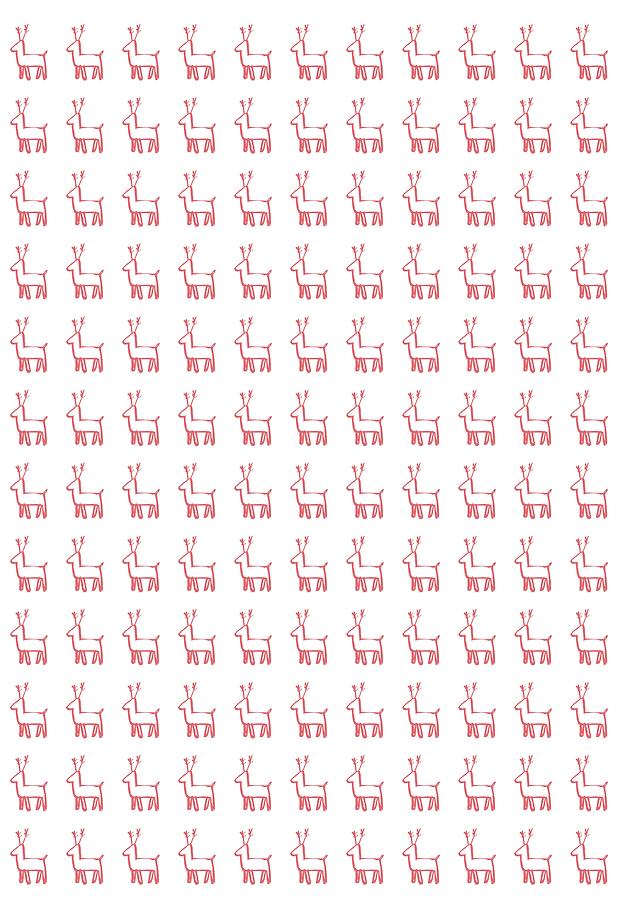 Red Reindeer Repeat Digital Art by Ashley Rice